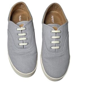 OluKai Koru Sneakers Women's 8 Gray Canvas Leather Trim Wet Grip Comfort